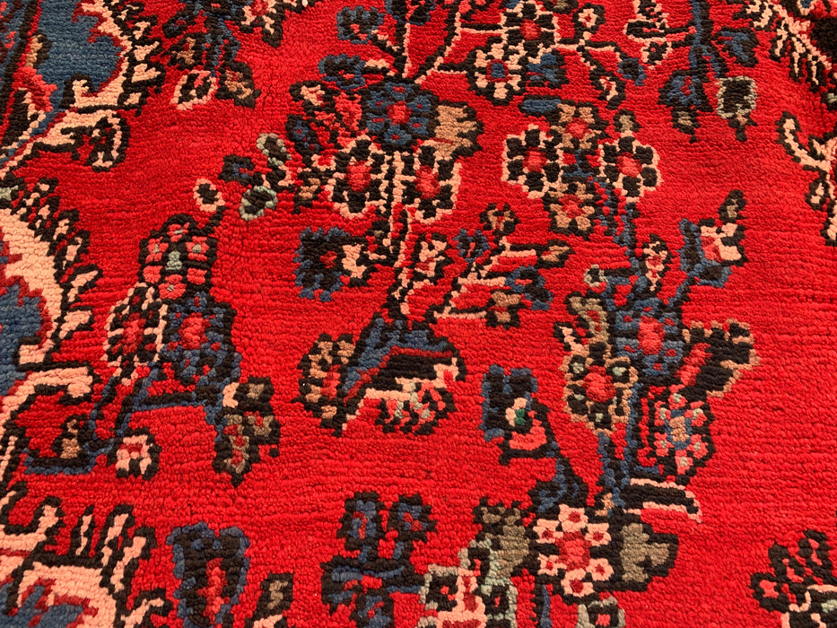 Handmade Persian Wool Area Rug 7x10 - Red, Navy & Ivory Traditional Medallion Persian Style Rug - Exact Size 9'7" x 6'4" - KBHM-1036