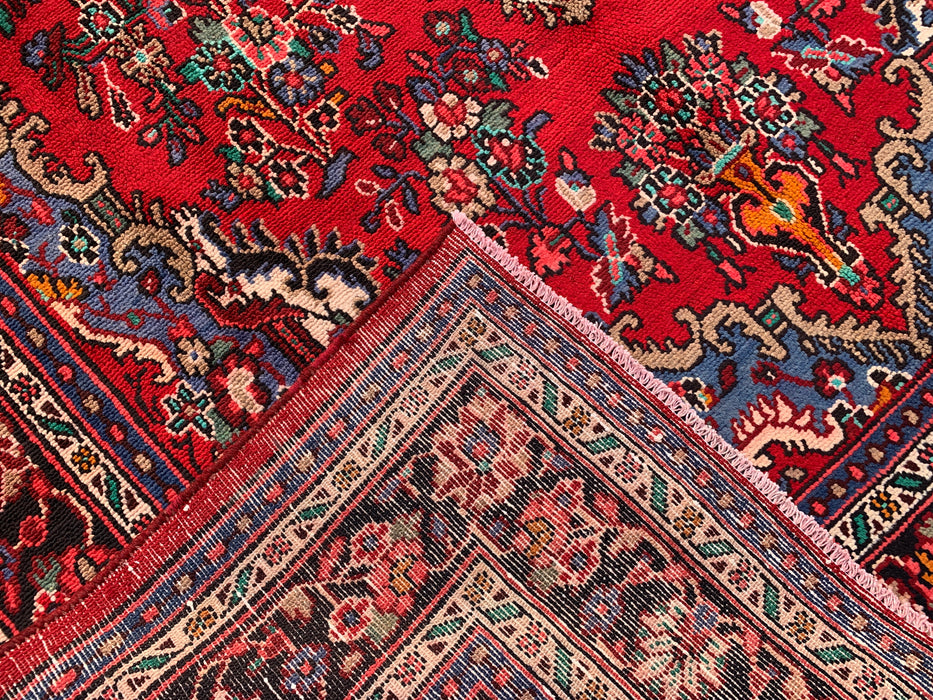 Handgemaakt Perzisch wollen vloerkleed 215x300 cm - Rood, blauw en ivoor traditioneel medaillon Perzisch stijl kleed - Exacte afmeting 297 cm x 216 cm - KBHM-1037