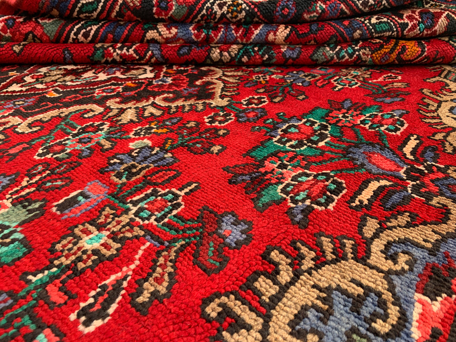 Handgemaakt Perzisch wollen vloerkleed 215x300 cm - Rood, blauw en ivoor traditioneel medaillon Perzisch stijl kleed - Exacte afmeting 297 cm x 216 cm - KBHM-1037