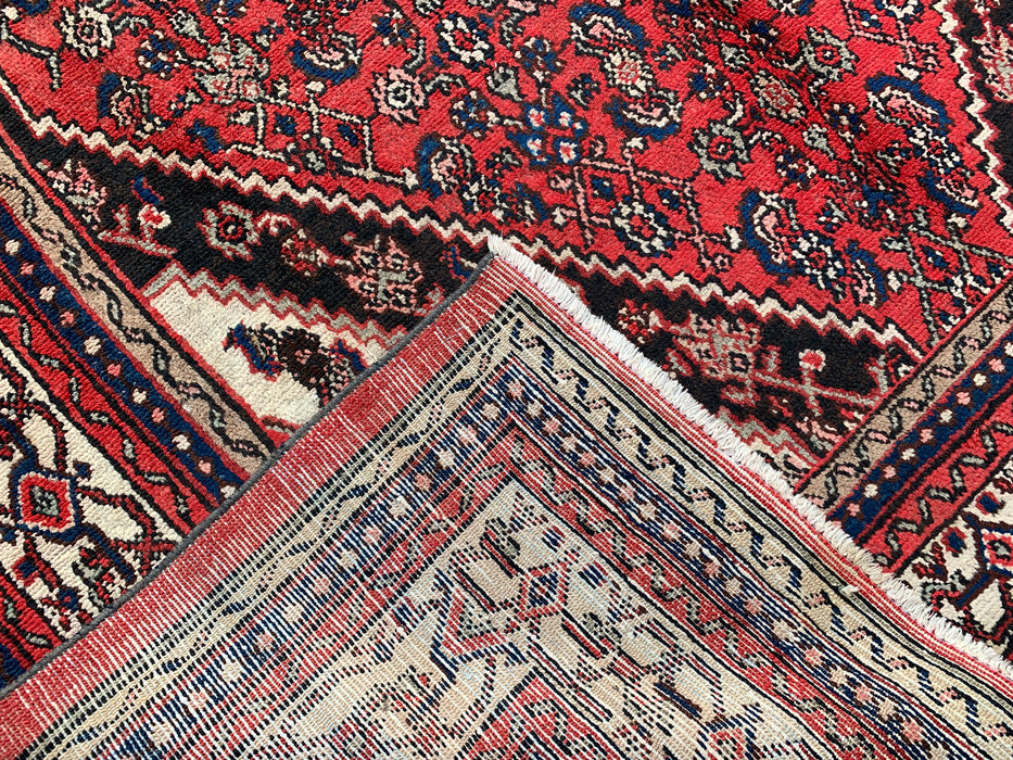 Handgemaakt Perzisch wollen vloerkleed 210x305 cm - Rood, ivoor & marineblauw traditioneel geometrisch medaillon Perzisch stijl kleed - Exacte afmetingen 315 cm x 211 cm - KBHM-1043