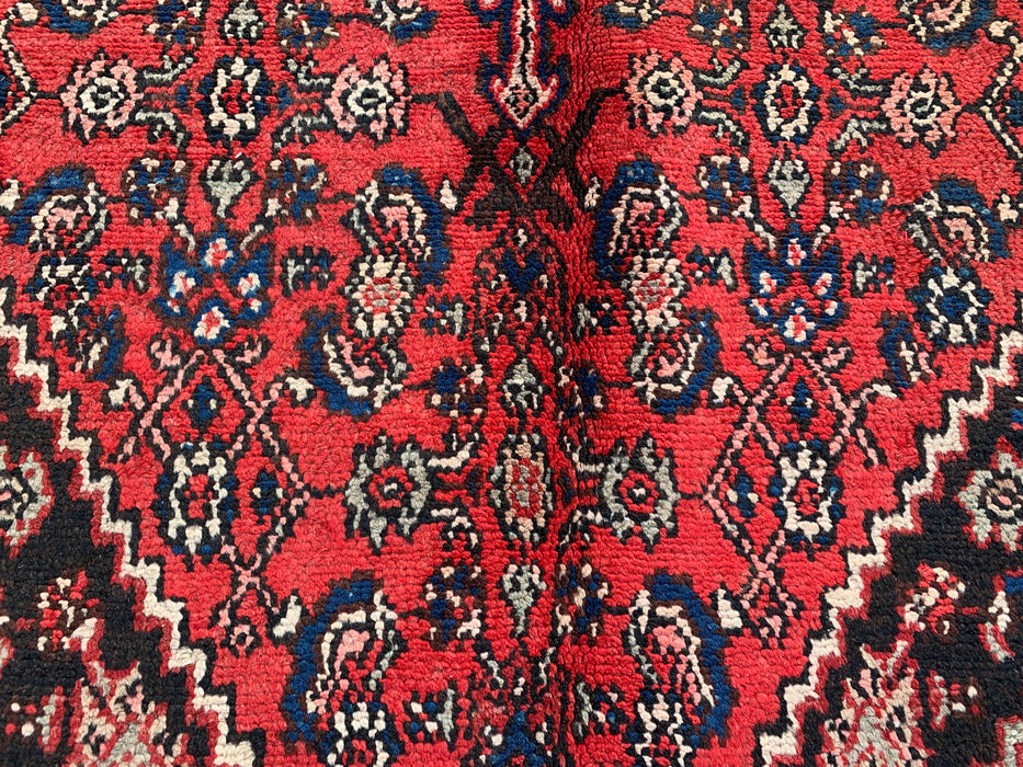 Handgemaakt Perzisch wollen vloerkleed 210x305 cm - Rood, ivoor & marineblauw traditioneel geometrisch medaillon Perzisch stijl kleed - Exacte afmetingen 315 cm x 211 cm - KBHM-1043
