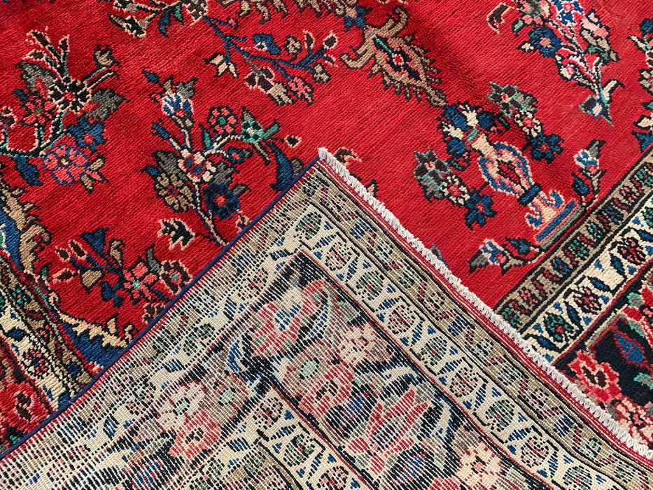 Handgemaakt Perzisch wollen vloerkleed 213x305 cm - Rood, blauw & ivoorkleurig traditioneel Perzisch medaillonkleed - Exacte afmeting 295 cm x 213 cm - KBHM-1047