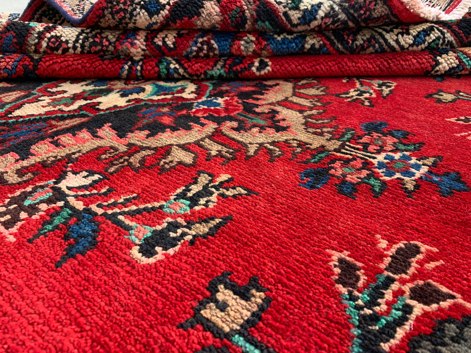 Handgemaakt Perzisch wollen vloerkleed 213x305 cm - Rood, blauw & ivoorkleurig traditioneel Perzisch medaillonkleed - Exacte afmeting 295 cm x 213 cm - KBHM-1047
