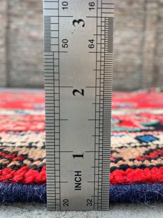 Handgemaakt Perzisch wollen vloerkleed 213x305 cm - Rood, blauw & ivoorkleurig traditioneel Perzisch medaillonkleed - Exacte afmeting 295 cm x 213 cm - KBHM-1047