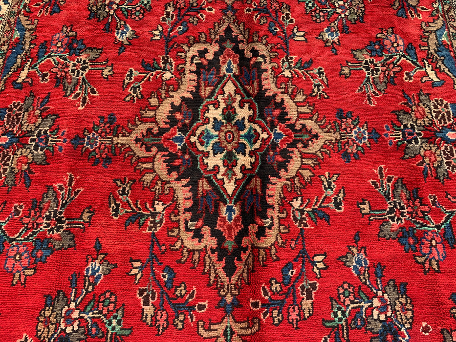Handgemaakt Perzisch wollen vloerkleed 213x305 cm - Rood, blauw & ivoorkleurig traditioneel Perzisch medaillonkleed - Exacte afmeting 295 cm x 213 cm - KBHM-1047