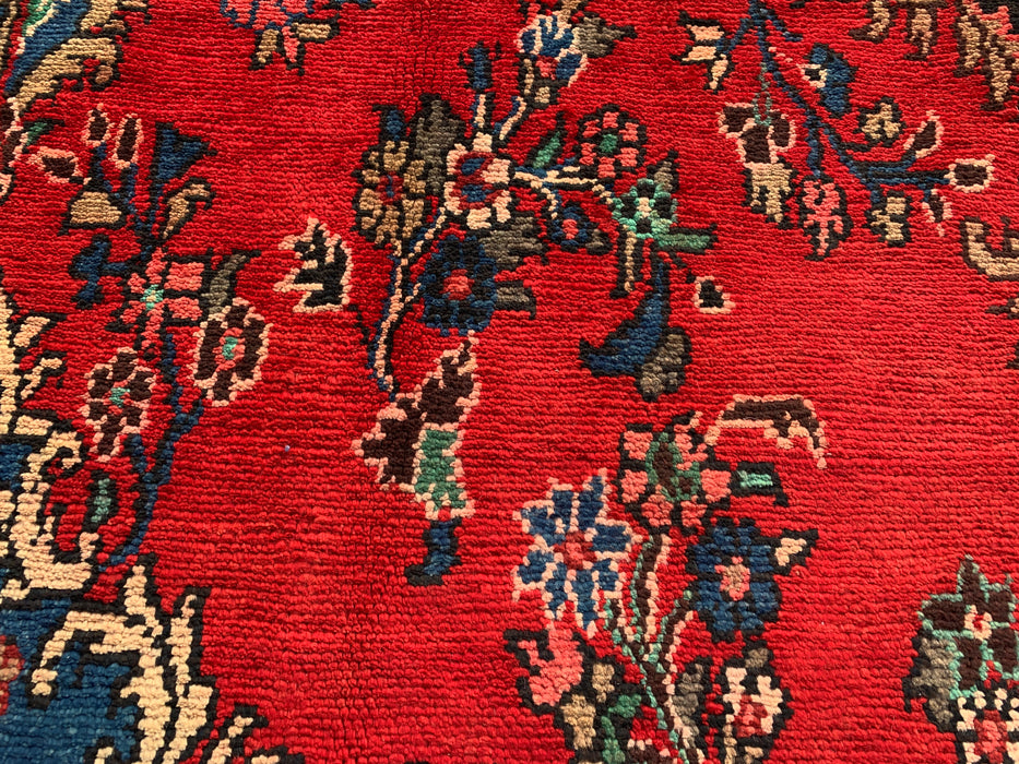 Handgemaakt Perzisch wollen vloerkleed 213x305 cm - Rood, blauw & ivoorkleurig traditioneel Perzisch medaillonkleed - Exacte afmeting 295 cm x 213 cm - KBHM-1047