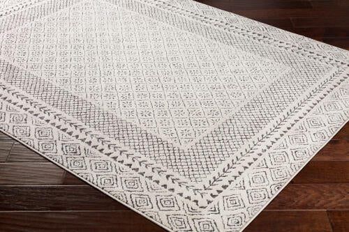 Bahar Machinaal Geweven Vloerkleed — Houtskool / Lichtbeige | BHR-2321 - colour & pattern
