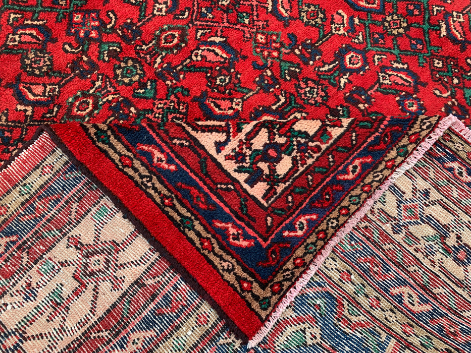 KBHM-1078 Handgeknoopt Perzisch wollen tapijt – 11'10 x 8'6 – Rood, blauw & ivoorkleurig traditioneel medaillon-karpet