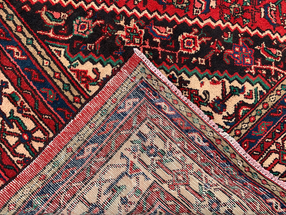 KBHM-1078 Handgeknoopt Perzisch wollen tapijt – 11'10 x 8'6 – Rood, blauw & ivoorkleurig traditioneel medaillon-karpet