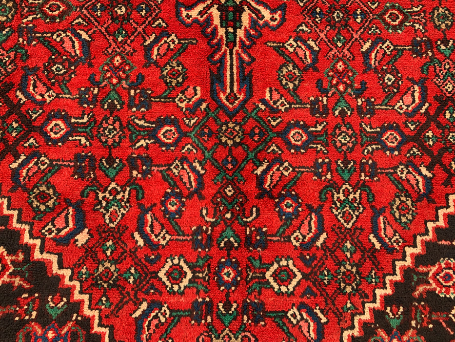 KBHM-1078 Handgeknoopt Perzisch wollen tapijt – 11'10 x 8'6 – Rood, blauw & ivoorkleurig traditioneel medaillon-karpet