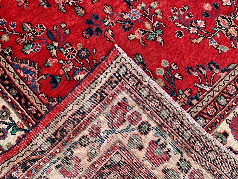 KBHM-1079 Handgeknoopt Perzisch wollen tapijt – 353 cm x 264 cm Rood, blauw & ivoor traditioneel vloerkleed