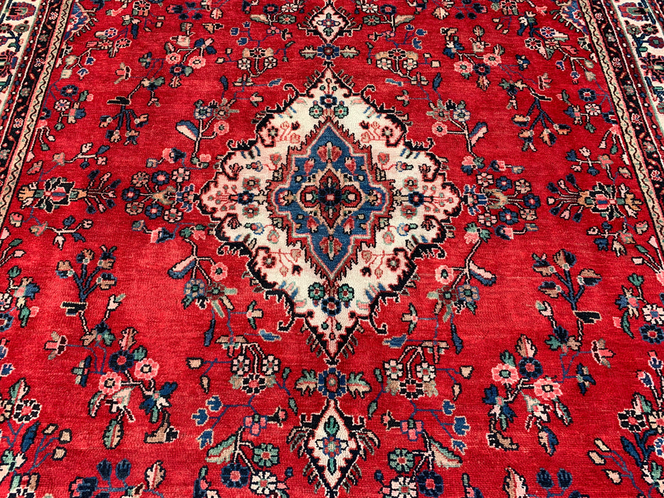 KBHM-1079 Handgeknoopt Perzisch wollen tapijt – 353 cm x 264 cm Rood, blauw & ivoor traditioneel vloerkleed