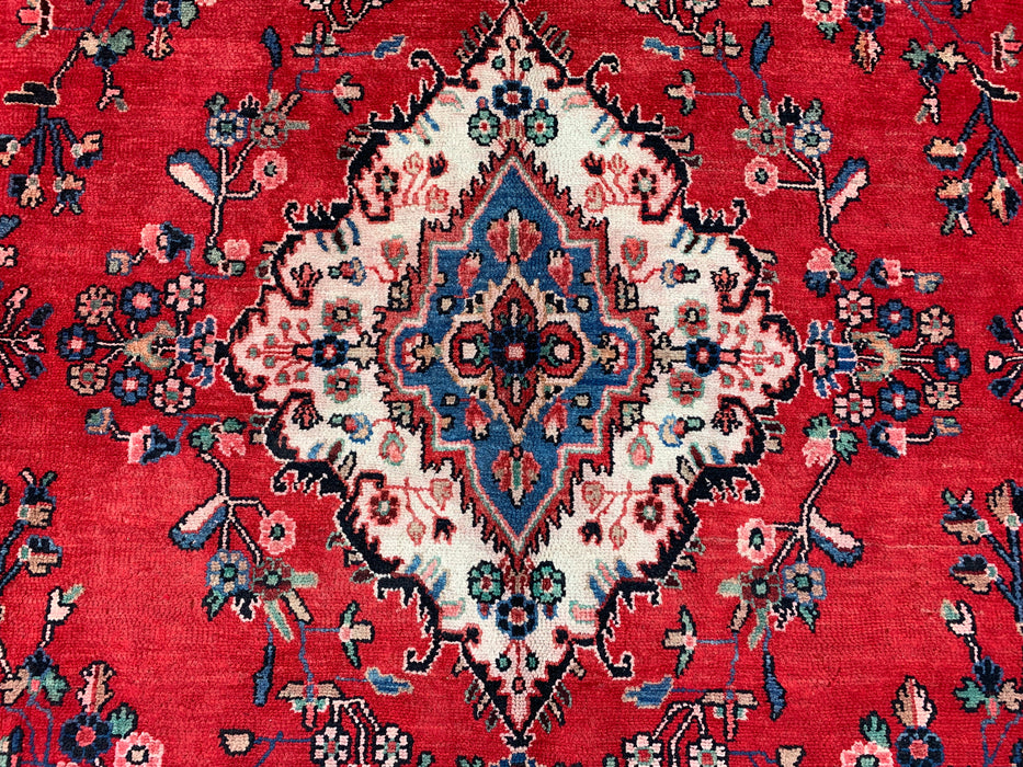 KBHM-1079 Handgeknoopt Perzisch wollen tapijt – 353 cm x 264 cm Rood, blauw & ivoor traditioneel vloerkleed