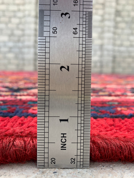 Hand-Knotted Persian Wool Rug - 11'6" x 8'2" - Red, Blue & Ivory Traditional Floral Medallion Area Rug - kbhm-1083