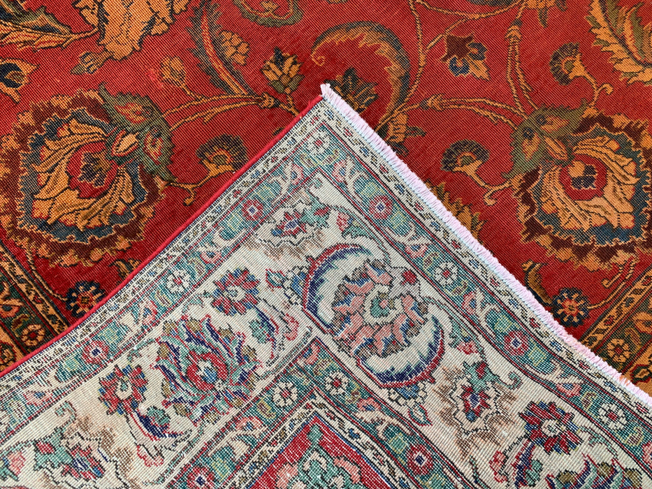 KBHM-1085 Handgeknoopt Perzisch wollen tapijt – 333 x 224 cm rood, beige & goud traditioneel bloemenkleed