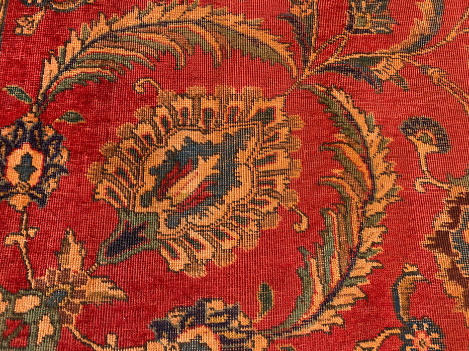 KBHM-1085 Handgeknoopt Perzisch wollen tapijt – 333 x 224 cm rood, beige & goud traditioneel bloemenkleed