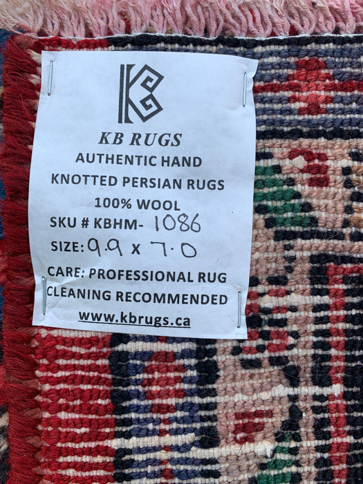 Handgemaakt Perzisch wollen vloerkleed 215x305 cm - Traditioneel Perzisch tapijt met medaillon in rood, blauw & ivoor - Exacte afmeting 297 cm x 213 cm - KBHM-1086