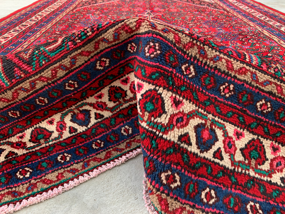 Handgeweven Perzisch wollen vloerkleed 213x305 cm - Rood, blauw & ivoor traditioneel Perzisch stijl vloerkleed - Exacte afmetingen 305 x 213 cm - KBHM-1091