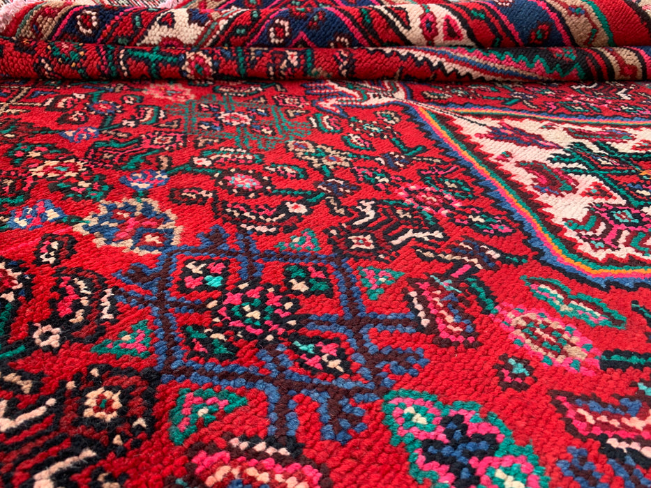 Handgeweven Perzisch wollen vloerkleed 213x305 cm - Rood, blauw & ivoor traditioneel Perzisch stijl vloerkleed - Exacte afmetingen 305 x 213 cm - KBHM-1091