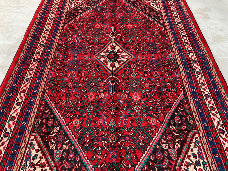 Handgeweven Perzisch wollen vloerkleed 213x305 cm - Rood, blauw & ivoor traditioneel Perzisch stijl vloerkleed - Exacte afmetingen 305 x 213 cm - KBHM-1091