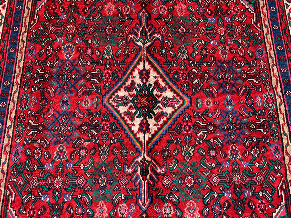Handgeweven Perzisch wollen vloerkleed 213x305 cm - Rood, blauw & ivoor traditioneel Perzisch stijl vloerkleed - Exacte afmetingen 305 x 213 cm - KBHM-1091