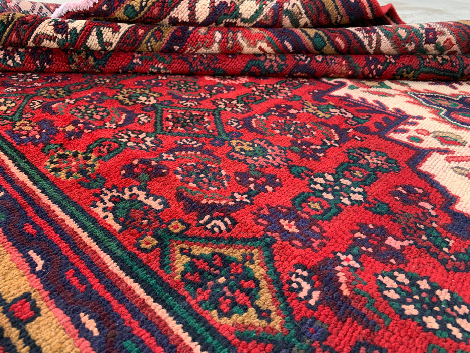 KBHM-1092 Handgeknoopt Perzisch wollen tapijt – 299 x 185 cm rood, marineblauw & ivoorkleurig traditioneel medaillonkleed