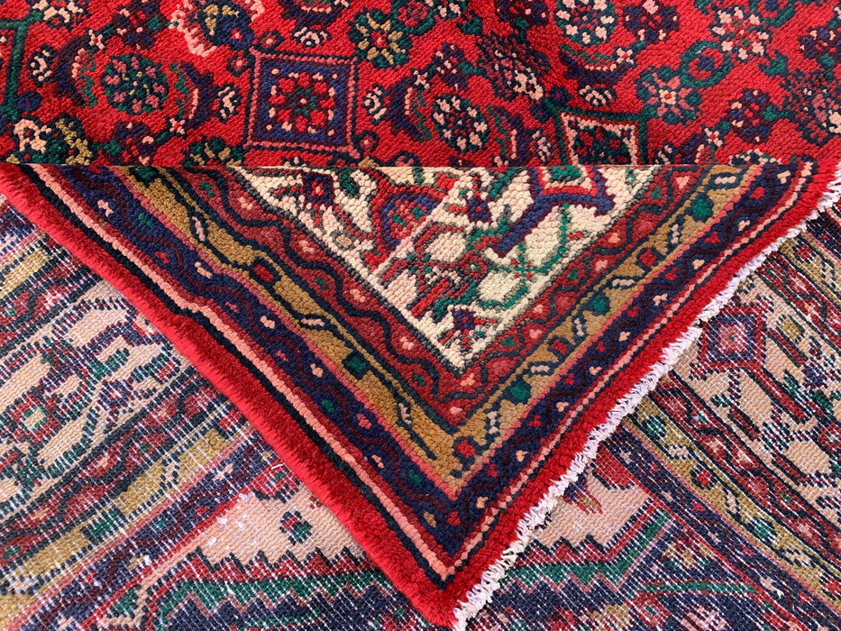 KBHM-1092 Handgeknoopt Perzisch wollen tapijt – 299 x 185 cm rood, marineblauw & ivoorkleurig traditioneel medaillonkleed