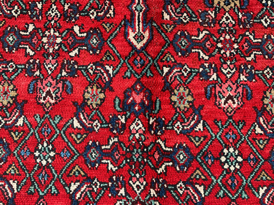 Handgemaakt Perzisch wollen vloerkleed 7x10 - Rood, blauw & ivoor traditioneel medaillon Perzische stijl kleed - Exacte afmetingen 10'0" x 6'11" - KBHM-1093