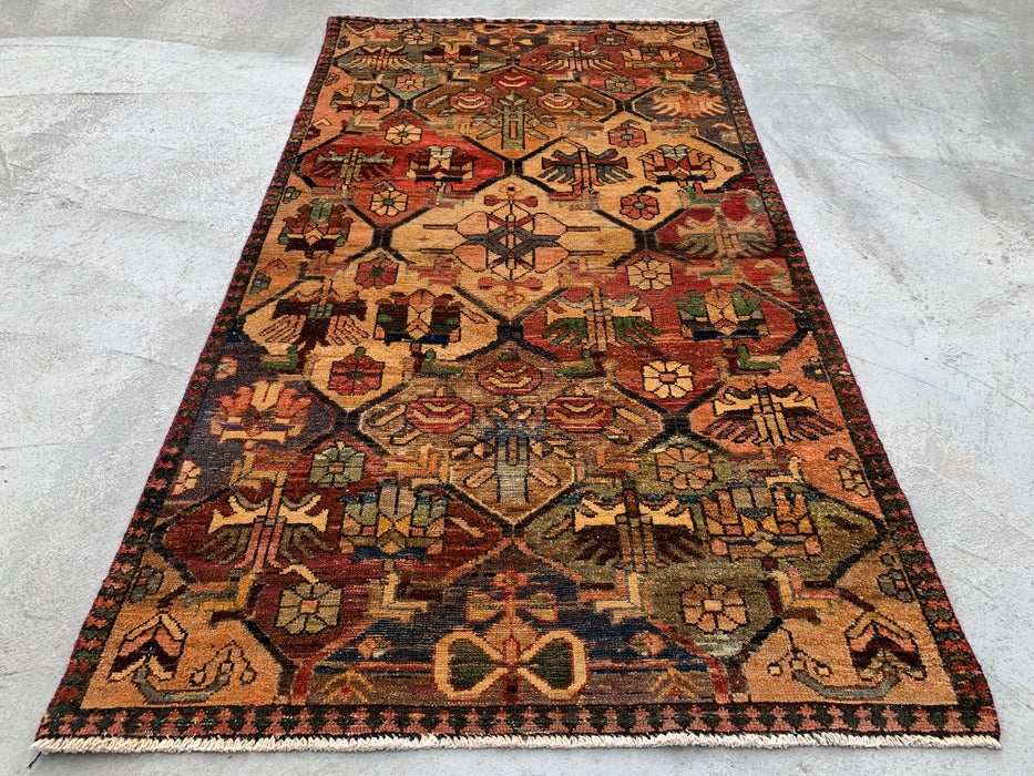KBHM-1109 Handgeknoopt Perzisch wollen tapijt – 168 cm x 99 cm Tribaal accentkleed in aardetinten