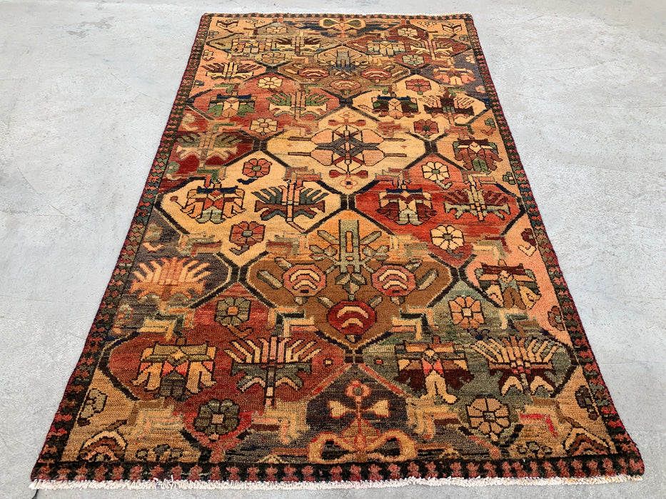KBHM-1109 Handgeknoopt Perzisch wollen tapijt – 168 cm x 99 cm Tribaal accentkleed in aardetinten