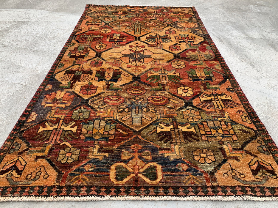 KBHM-1109 Handgeknoopt Perzisch wollen tapijt – 168 cm x 99 cm Tribaal accentkleed in aardetinten