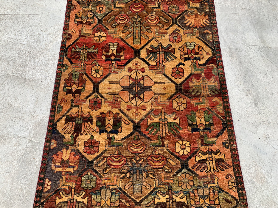 KBHM-1109 Handgeknoopt Perzisch wollen tapijt – 168 cm x 99 cm Tribaal accentkleed in aardetinten