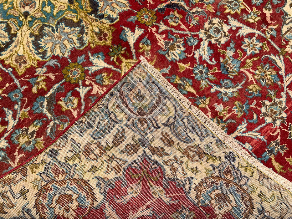 Handgeknoopt Perzisch wollen vloerkleed 264 cm x 135 cm – Rood bloemmotief uniek karpet – KBHM-1111
