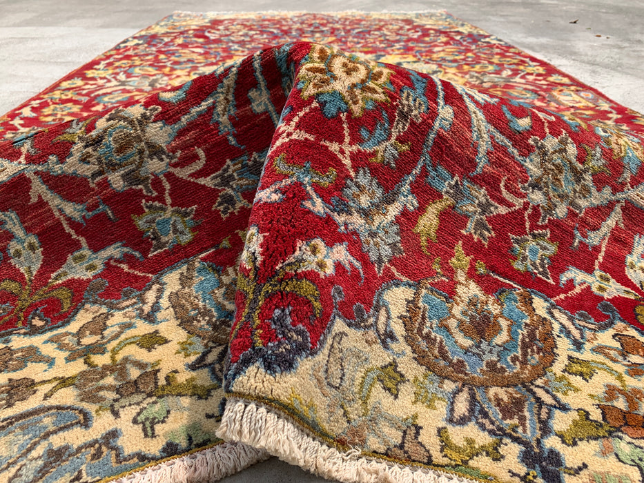 Handgeknoopt Perzisch wollen vloerkleed 264 cm x 135 cm – Rood bloemmotief uniek karpet – KBHM-1111