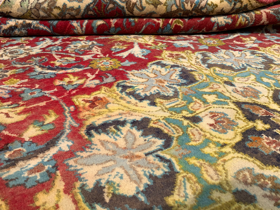 Handgeknoopt Perzisch wollen vloerkleed 264 cm x 135 cm – Rood bloemmotief uniek karpet – KBHM-1111