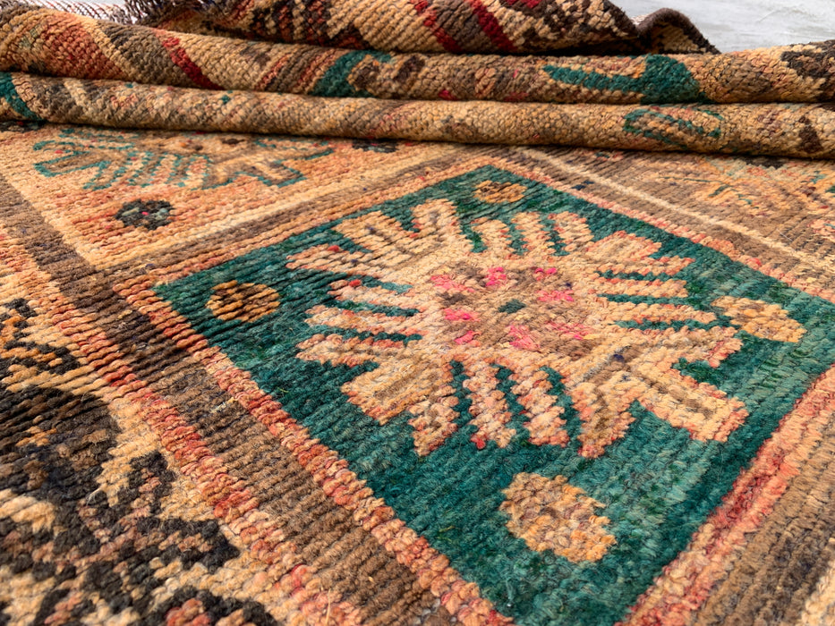 Hand-Knotted Persian Wool Rug 6'3 x 4'0 Beige Teal Geometric Accent Rug KBHM-1114