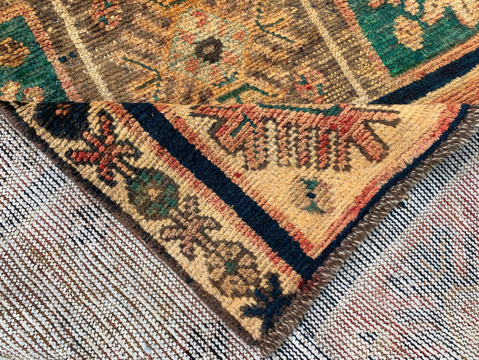 Hand-Knotted Persian Wool Rug 6'3 x 4'0 Beige Teal Geometric Accent Rug KBHM-1114