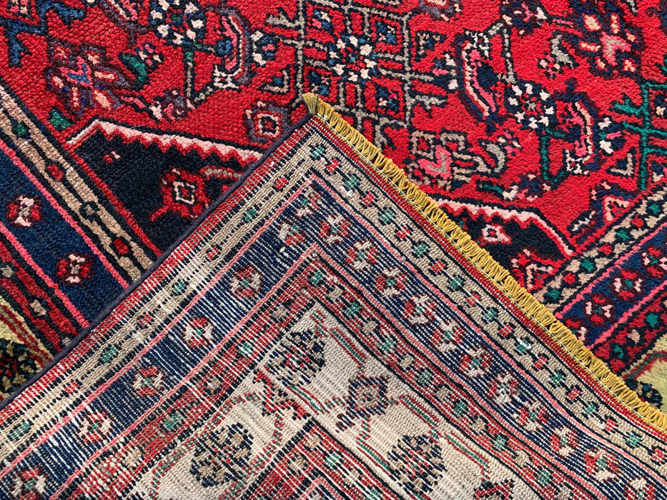 Handgemaakt Perzisch wollen vloerkleed 213x305 cm - Perzisch stijl kleed in rood & marineblauw - Exacte afmeting 310 cm x 211 cm - KBHM-1116