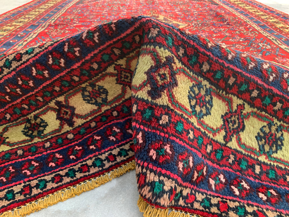 Handgemaakt Perzisch wollen vloerkleed 213x305 cm - Perzisch stijl kleed in rood & marineblauw - Exacte afmeting 310 cm x 211 cm - KBHM-1116