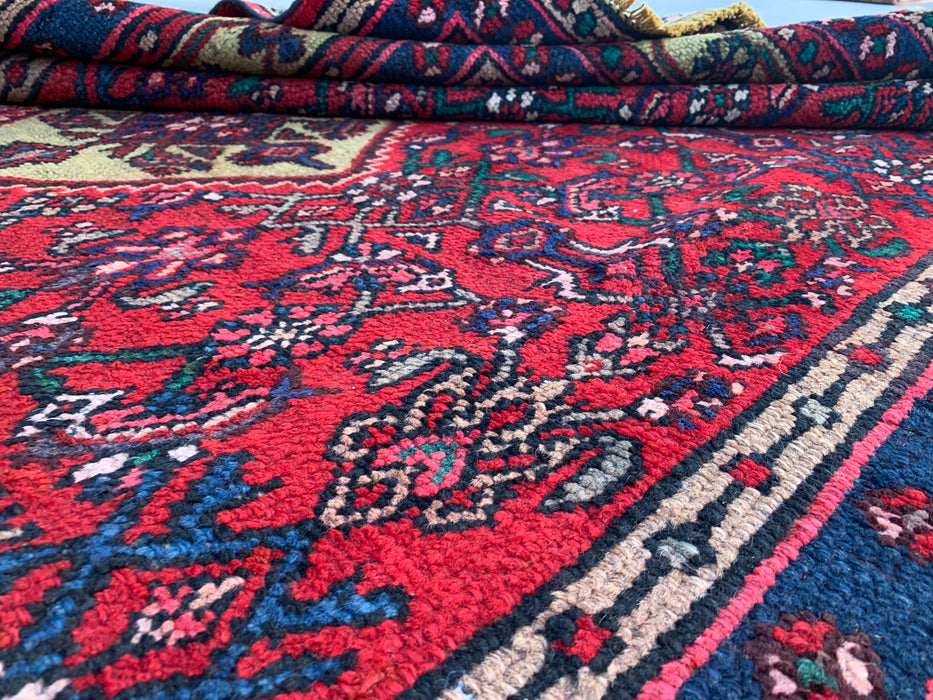 Handgemaakt Perzisch wollen vloerkleed 213x305 cm - Perzisch stijl kleed in rood & marineblauw - Exacte afmeting 310 cm x 211 cm - KBHM-1116