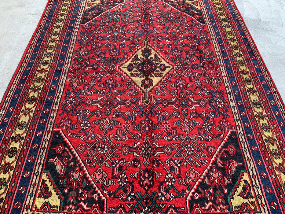 Handgemaakt Perzisch wollen vloerkleed 213x305 cm - Perzisch stijl kleed in rood & marineblauw - Exacte afmeting 310 cm x 211 cm - KBHM-1116