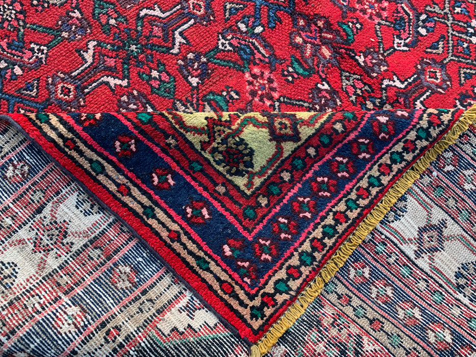 Handgemaakt Perzisch wollen vloerkleed 213x305 cm - Perzisch stijl kleed in rood & marineblauw - Exacte afmeting 310 cm x 211 cm - KBHM-1116