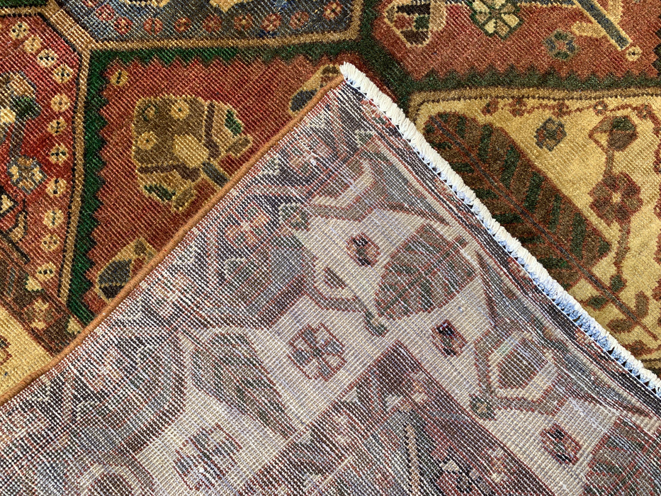 Hand-Knotted Persian Wool Rug 6'1" x 4'8" – Tribal Geometric Beige & Earth Tone Area Rug – kbhm-1117