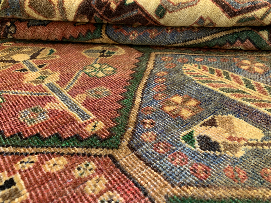 Hand-Knotted Persian Wool Rug 6'1" x 4'8" – Tribal Geometric Beige & Earth Tone Area Rug – kbhm-1117