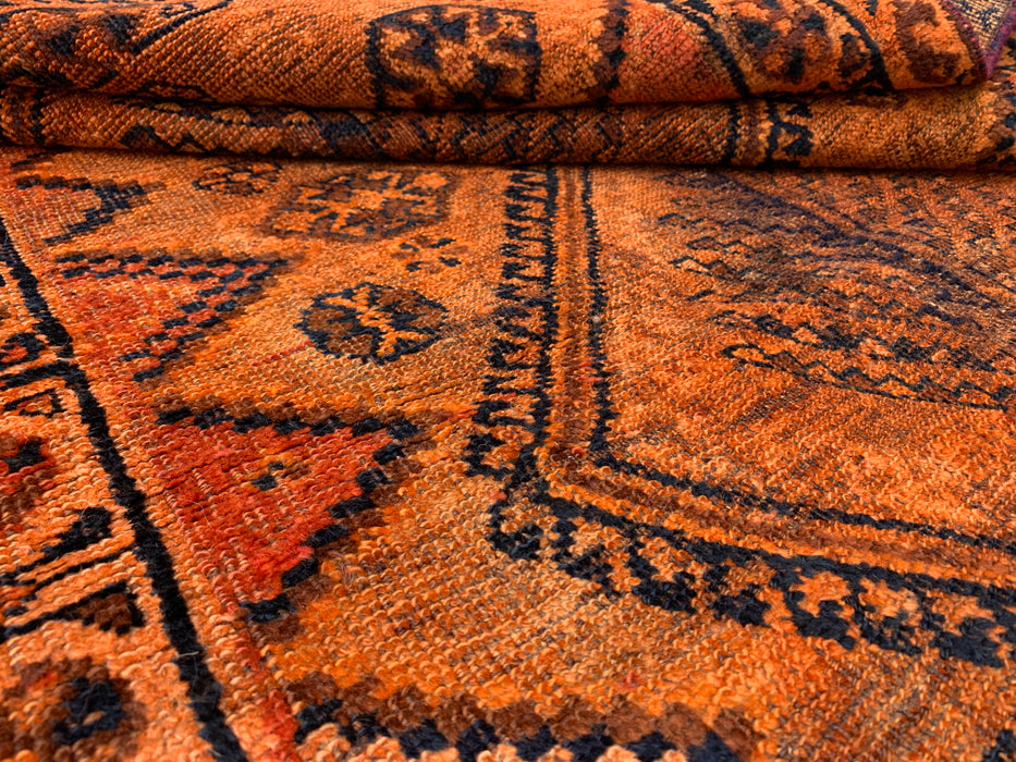 Handgeknoopt Perzisch wollen vloerkleed 200 x 107 cm roestoranje tribaal tapijt KBHM-1120