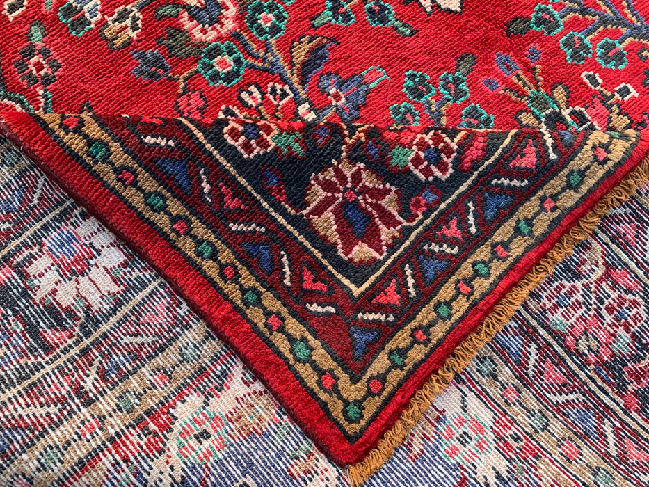 9'10 x 7'0 Rood Blauw Handgeknoopt Perzisch Wollen Tapijt – KBHM-1122
