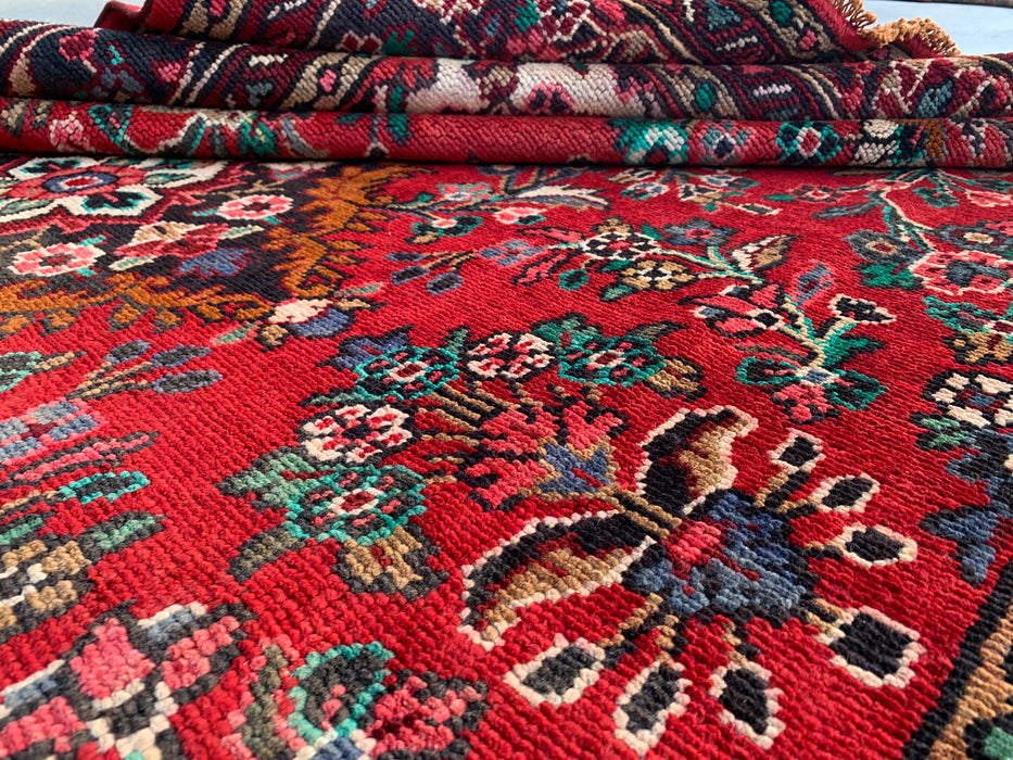 9'10 x 7'0 Rood Blauw Handgeknoopt Perzisch Wollen Tapijt – KBHM-1122