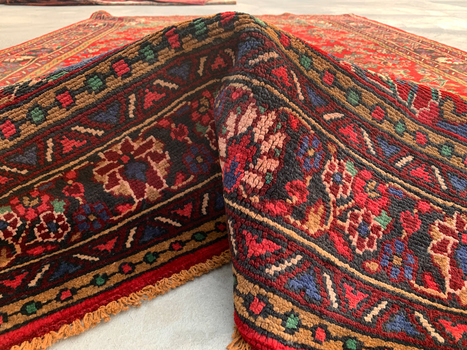 9'10 x 7'0 Rood Blauw Handgeknoopt Perzisch Wollen Tapijt – KBHM-1122