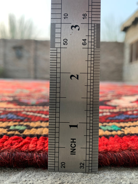 9'10 x 7'0 Rood Blauw Handgeknoopt Perzisch Wollen Tapijt – KBHM-1122