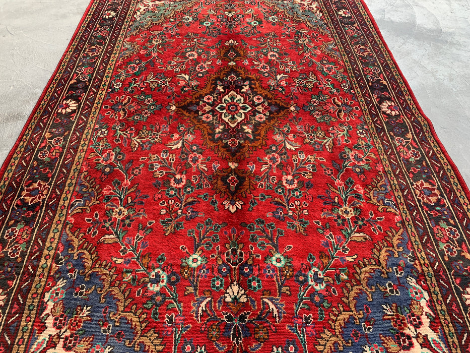 9'10 x 7'0 Rood Blauw Handgeknoopt Perzisch Wollen Tapijt – KBHM-1122